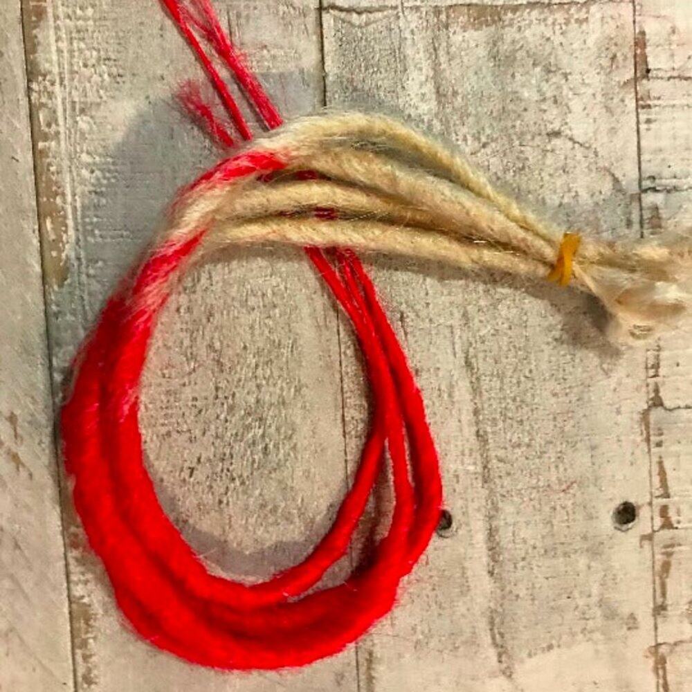 4 SE Single Ended Red Blonde Ombre Dreads Dreadlocks Hair Extensions